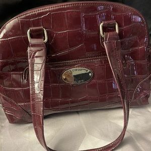 Burgundy handbag